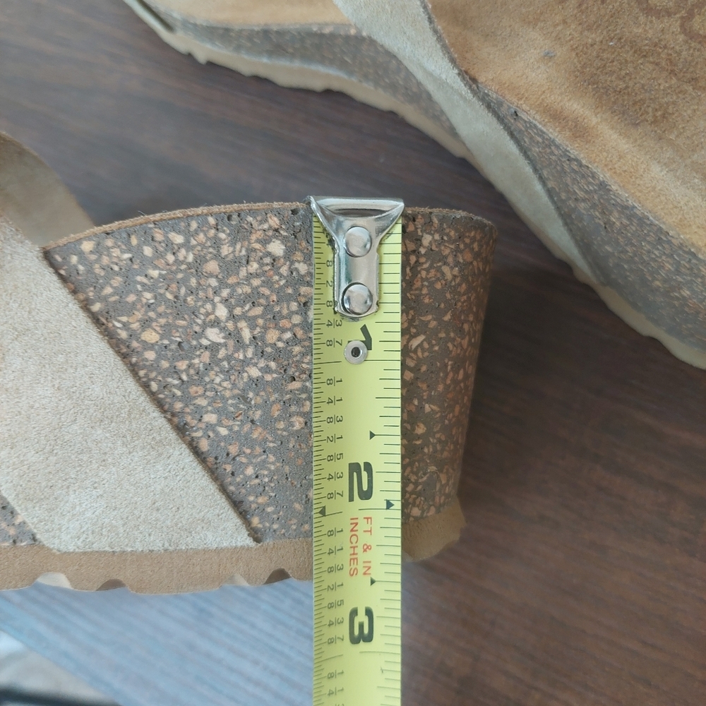Yokono Leather Cork Wedge Sandals Size 7.5 - Picture 7 of 8